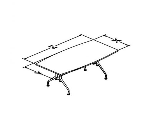 T base fixed tables boat shape, TT conf