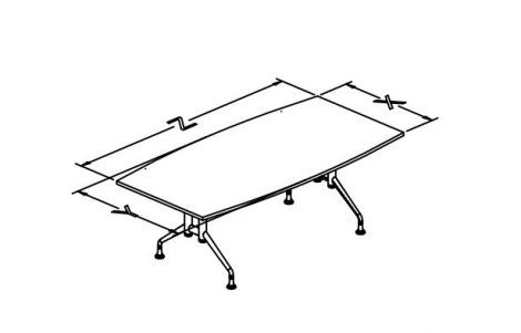 T Base folding tables boat shape TT conf