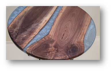 Round dark wood Epoxy table